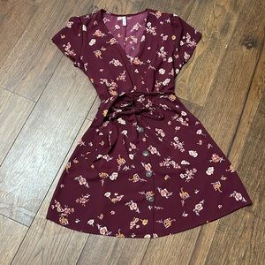 Floral summer dress with belt size small